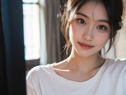 蓝色与服饰的和谐交织